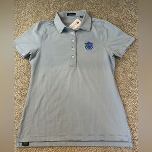 NEW! Women’s Turtleson Blue Striped Polo Shirt- Medium